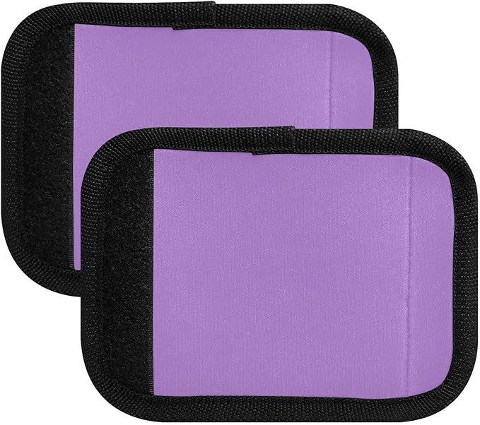 DOMIKING Purple Luggage Handle Wraps for Suitcase Luggage Identifier Soft Luggage Grip Markers for Travel Bag Suitcase Luggage Handle Cover Travel Accessories, 4 Pack