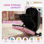 smilesun 4-in-1 Detachable Scooter Luggage for Kids & Teens, Foldable Hardside Ride On Suitcase with LED Wheels, Stylish and Safe Design(Pink)