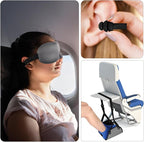 Yerliker Airplane Foot Hammock(Memory Foam) with Earplugs and Eye Mask Travel Necessities Adjustable Airplane Desk Foot Rest for Long Trip Pain and Swelling Relief(Gray)