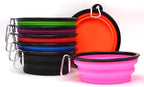 2 Pack Dog Bowl Pet Collapsible Bowls with Clasp Puppy Travel Bowl Portable Cats Water Food Dish for Walking Parking Outdoors Traveling