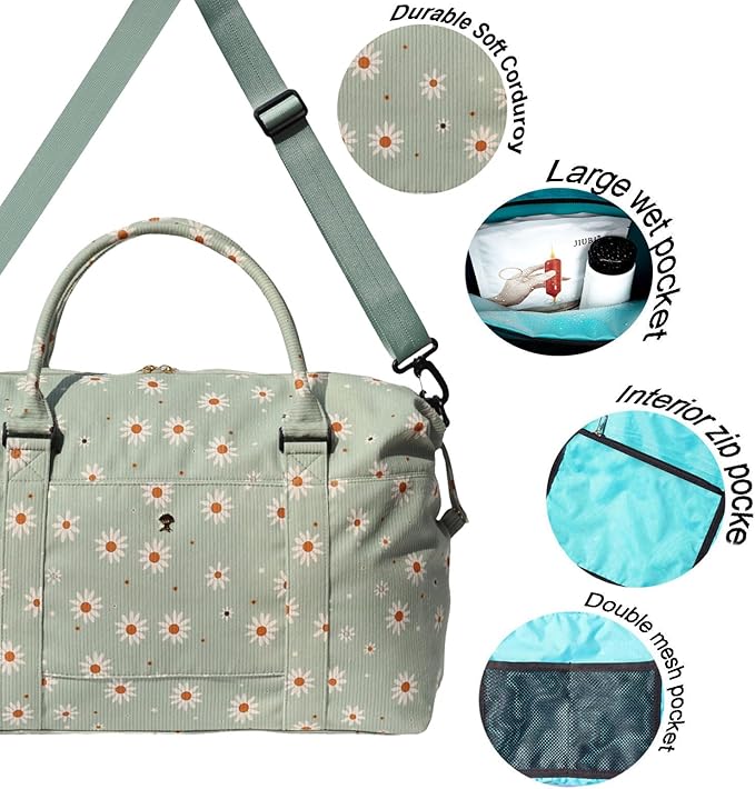ESVAN Travel Tote Duffel Gym Bag,Weekender Overnight Carry-on Tote Crossbody Bag with Wet Pocket and Trolley Sleeve Upgraded