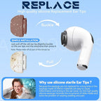 4 Pairs Replacement Ear Tips for AirPods Pro 2nd/1st Generation with Portable Storage Box & Cleaner Pen,Noise Reduction Holewith & Built-in dust Guard Screen,Silicone EarTips(Light Brown)