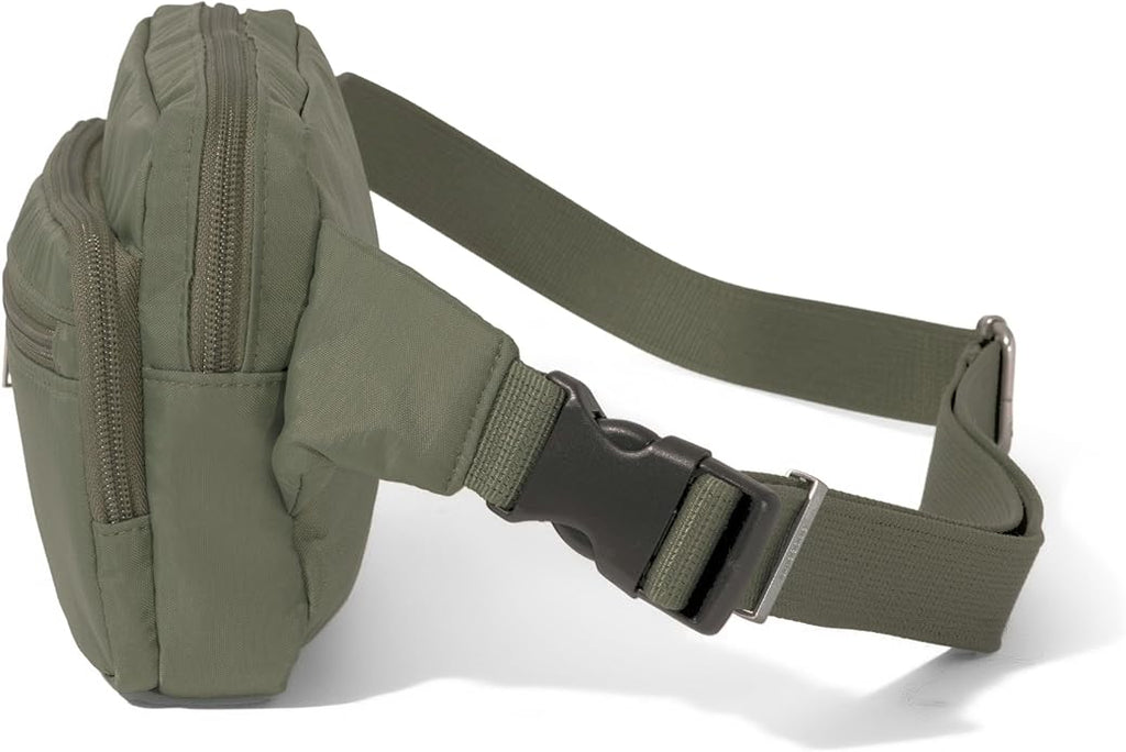 Baggallini Securtex Anti-theft Belt Bag 8.8"x5.5" Crossbody Fanny Pack for Women RFID Wallet Locking Zipper Travel Purse