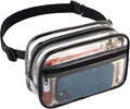 Clear Fanny Pack for Stadium Events - Clear Bag for Women Men | Lightweight Waist Pack for Concerts, Sports Games Day & Travel Stadium Approved Transparent Bag (Black)
