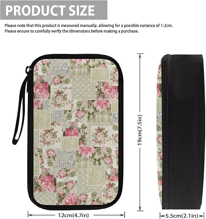 Roses Travel Cord Organizers Case Electronic Organizer Travel Cases Storage Bag Travel Cable Organizer Bag Pouch Electronic Accessories Carry Case for Cable Cord