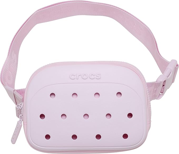 Crocs Classic Belt Waist Bag, Customizable Fanny Pack, Personalize with Jibbitz Charms, Pink Milk, One Size