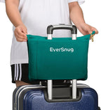 EverSnug Travel Friendly Blanket and Pillow Bundle – Airplane Travel Essentials with Soft Bag Pillowcase for Women & Kids | Color Includes Black & Teal