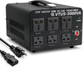 Cantonape 5000 Watt Voltage Converter Transformer - Heavy Duty Step Up/Down Convert from 110-120 Volt to 220-240 Volt and from 220-240 Volt to 110-120 Volt - Circuit Breaker Protection