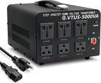 Cantonape 5000 Watt Voltage Converter Transformer - Heavy Duty Step Up/Down Convert from 110-120 Volt to 220-240 Volt and from 220-240 Volt to 110-120 Volt - Circuit Breaker Protection
