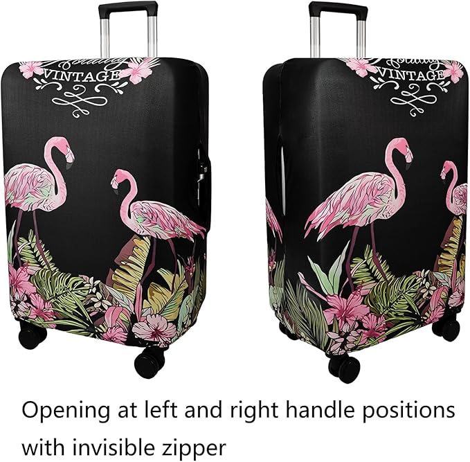 WUJIAONIAO Travel Luggage Cover Baggage Suitcase Cover Protector Skins 18-32 Inch (Flamingo A23, S (for 18-20 inch luggage))
