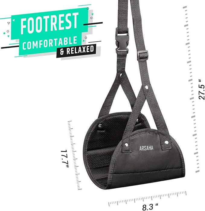 Airplane Footrest - Foot rest for Airplane Travel Essentials , Portable Foot Hammock Under Desk for Train Bus Flight Office foot hammock airplane with Memory Foam-Reduces Swelling