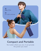 VRURC Portable Charger for iPhone, USB C Power Bank 10000mAh, Slim Travel Battery Pack Built in Cables & Lanyard, 5 Output 2 Input Portable Phone Charger for iPhone 17 16 15 14 13, Samsung-Navy