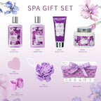 Gifts for Women, Spa Gift Baskets for Women - 9 Pcs Lavender Bath and Body Gift Basket | Christmas, Birthday, Mothers Day, Valentines Day Gift for Her, Perfect Gift for Mom All Occasion