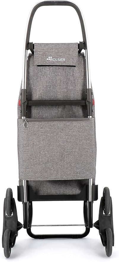 ROLSER I-Max Tweed 6 Wheel Stair Climber Foldable Shopping Trolley - Gray