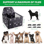 GENORTH Small Dog Car Seats for Small Dogs,Portable Puppy/Pet Car Booster Seat with Clip-On Leash and Mesh Window for Pet Up to 11 lbs