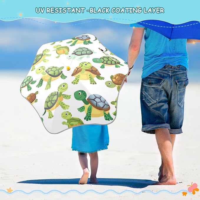ALAZA Kids Umbrella Stick Umbrellas Cute Umbrella for Boys Girls Toddler UV/Sun Rain Windproof