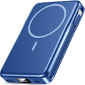 Magnetic Portable Charger, 10000mAh Power Bank, 5 in 1 Portable Charger with Built in Cable, 20W Fast Charging for Magsafe Battery Pack Compatible with iPhone 17/16/15/14/13/12 Pro/Pro Max-DarkBlue