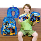 UFNDC 5PCS Kids Suitcase Set for Boys, Car Rolling Luggage with Wheels, Travel Carry on for Children Toddler Elementary