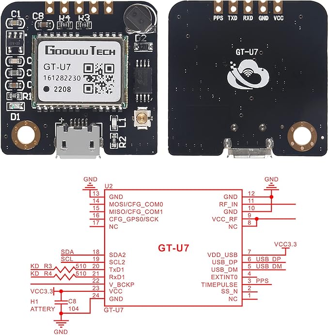 Alinan 3pcs GT-U7 GPS Module Navigation Satellite Positioning GPS Receiver Compatible with NEO-6M 51 MCU STM32 Low Power High-Precision Positioning for Vehicles