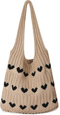 Pleneal Crochet Tote Bag, Mesh Beach Bag, Knitted Shoulder Beach Bags for Women Vacation Aesthetic Hobo Tote Bags