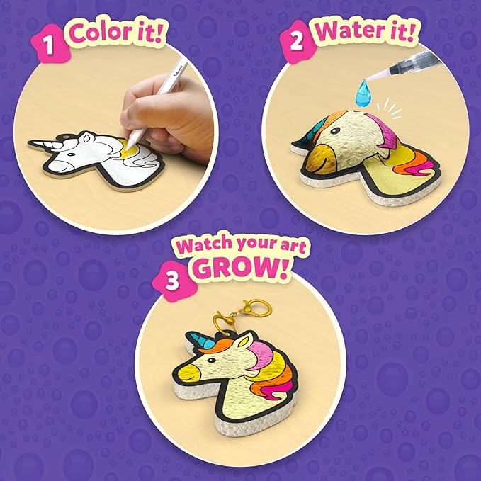 Skillmatics Aqua Puffs - 3D Art Kit, Princesses & Unicorns, Mess-Free Paint by Number Craft for Kids, DIY Color Activity, Screen-Free Fun, Best Gift for Girls & Boys Age 4, 5, 6, 7, 8, 9, 10