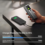 sharge Retractable 165 Power Bank with Built-in Cable 165W Total Output 20000mAh Power Bank 3-Port Fast Charging, Smart Digital Display, High Capacity External Battery Pack for Laptop, iPhone 17