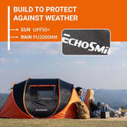 EchoSmile Pop Up Camping Tent, 2/4/6 Person Easy Setup Tent, Water Resistant Dome, Portable with Carry Bag