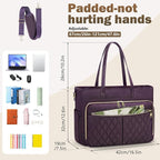 RAINSMORE Teacher Tote Bag 15.6 Inch Laptop Bag for Women Work Bag with Large Cup Holder Nurse Bag Computer Tote Handbag