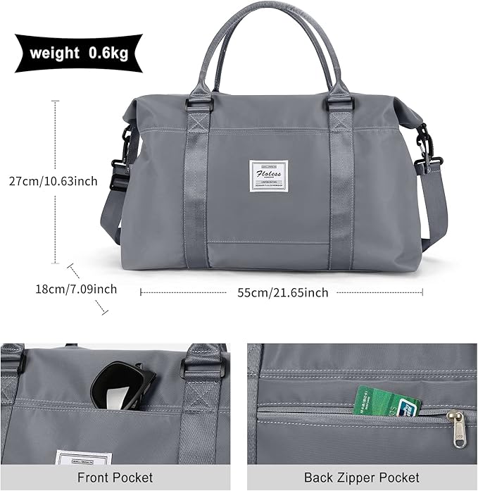 HYC00 Travel Duffel Bag,Carry-on Overnight Weekender Bags for Women,Sports Tote Gym Bag with Wet Pocket