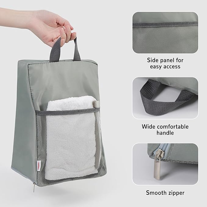 Shoe Bags for Travel Shoe Bag,2Pcs Travel Essentials Shoe Storage for Men Women(Black and Grey)