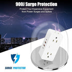 Surge Protector Outlet Extender with Rotating Plug, Multi Plug Outlet Extender with 4 Splitter and 2 USB Ports & 2 USB C Wall Charger, 3 Side Swivel Splitter for Home Office Dorm Travel