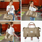 HYC00 Travel Duffel Bag,Carry-on Overnight Weekender Bags for Women,Sports Tote Gym Bag with Wet Pocket