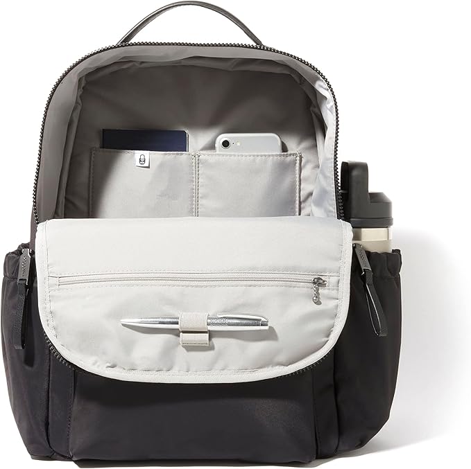 Baggallini Tribeca Expandable Laptop Backpack - 15"x11" Lightweight RFID Computer Bag for Work & Travel with Luggage Sleeve