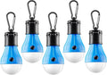 FLY2SKY Tent Lamp Portable LED Tent Lights Blue 5 Packs Hook Hurricane Emergency Lights LED Camping Lights Bulb Camping Tent Lanterns Camping Equipment for Camping Hiking Backpacking Fishing Outage