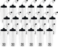 50 Strong 1 Liter Water Bottle with Straw – 18-Pack Easy-Squeeze Sports Bottles with Long Straw & Built-In Finger Grip – BPA-Free & Made in USA – Ideal for Hockey & Team Sports