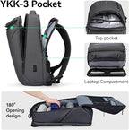 MARK RYDEN Business Backpack for Men, Waterproof High Tech Backpack with Sport Car Shape Design and USB Charging Port, Travel Laptop Backpack Fits 17.3 Inch Notebook