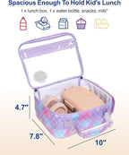 Bagseri 3pcs Clear Backpack for Girls - 15 Inch School Bag Set with Lunch Box and Pencil Case, Heavy Duty Transparent Bookbag for Kindergarten to Grade 2, Purple Mermaid
