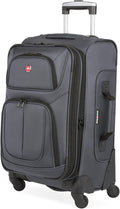SWISSGEAR Sion Softside Expandable Spinner Luggage Durable Lightweight Travel Suitcase, Dark Grey, Carry-On 21-Inch