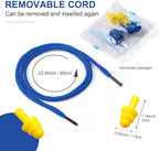 Tondiamo 200 Pairs Ear Plugs Reusable Silicone Earplugs with Cord Sleeping Individually Wrapped Hearing Protection Noise Cancelling Earplugs for Work Construction Shooting Sports(Bright)