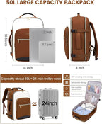 LOVEVOOK 50L Travel Backpack for Women & Men, Airline Approved Carry On Luggage with 3 Packing Cubes, TSA Overnight Bags, Waterproof Personal Item Bag, Weekender Essentials Backpacks fits 17" Laptop