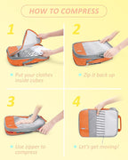 BAGSMART 6 Set /4 Set/2 Set Compression Packing Cubes for Travel, Lightweight Luggage Organizer Bags, Durable Space Saver Bags Travel Essentials