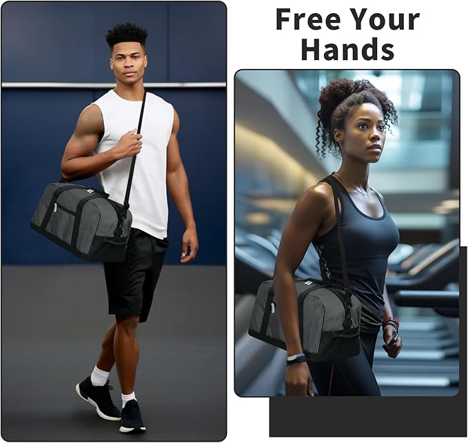 Apenze Small Gym Bag 14 inch lightweight Carry On Mini Duffel Bag for Travel Sport - Dark Grey