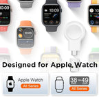 for Apple Watch Charger,Magnetic Portable iWatch Charger USB C&USB A Fast Wireless Charging Travel Watch Charger for iWatch Ultra2/Ultra/SE2/SE Series 10/9/8/7/6/5/4/3/2/1