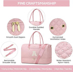 Letter Weekender Bags for Womens- Duffle Bag with Shoe Compartment Personalized Overnight Bag with Toiletry Bag Duffel Bags for Gym Hospital Bags Gift for Women Pink (Letter A)