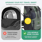 Collapsible Dog Bowls for Travel, Portable Dog Water Bowl & Food Bowl for Dogs and Cats, Foldable Pet Feeding Dish for Walking Hiking Camping with Carabiner, BPA Free, Yellow