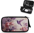 Purple Hummingbird Cord Organizer Travel Portable Electronic Organizer Travel Case Tech Pouch for Cable Cord Charger Phone Earphone Power Bank