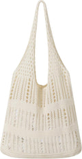 WantGor Crochet Bags, Beach Mesh Tote Bag Womens Shoulder Shopping Handbag Casual Travel Totes Bag Foldable Hobo Bags