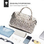 ESVAN Travel Tote Duffel Gym Bag,Weekender Overnight Carry-on Tote Crossbody Bag with Wet Pocket and Trolley Sleeve Upgraded