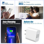 USB Wall Charger,4 Pack Dual Port Plug Adapter for Wall Outlet Charging Block, USB Power Adapter for iPhone 14/13/12/11 Pro/Pro Max, XS/XR/X,Galaxy, Pixel, Moto and Android Phones (White)