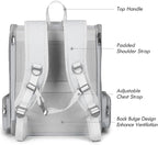 Cat Backpack Carrier, Large Pet Carrier Backpack with Kitten Wand Feather Toy for Medium Small Dog Cat Puppy Kitty Bunny up to 15lbs, Ventilated Mesh Kitten Bookbag for Travel Walking Outdoor (Grey)